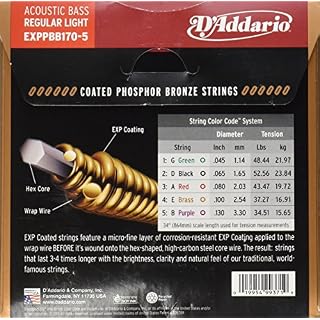 D'Addario EXPPBB170-5 Set de cordes Basse acoustique .045 .065 .080 .100 – Image 2