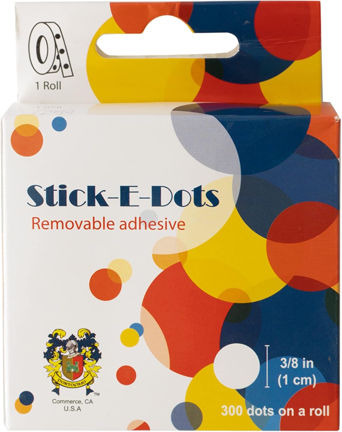 Stick-E-Dots Medium 3/8 in Two-Sided Adhesive Stick Dots for Balloons, Decorations, and Envelope 300 Dots per Roll (12)