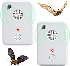 2Pack Ultrasonic Bat Repellent Devices for Attic House Porch, Adjustable Bat Exclusion Device for Indoor Use, Friendly to Human and Pet (White)