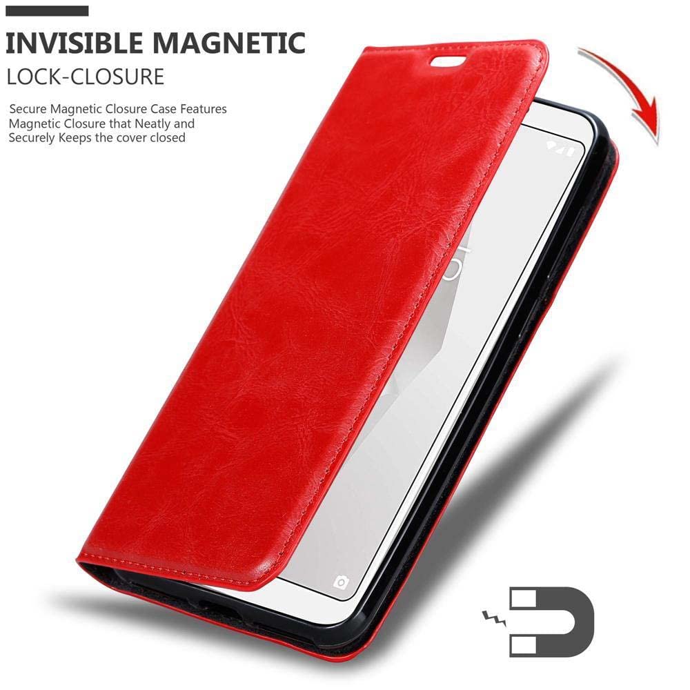 Custodia Libro Cadorabo Per BQ Aquaris X5, Rossa, Con Tasche E Chiusura Magnetica