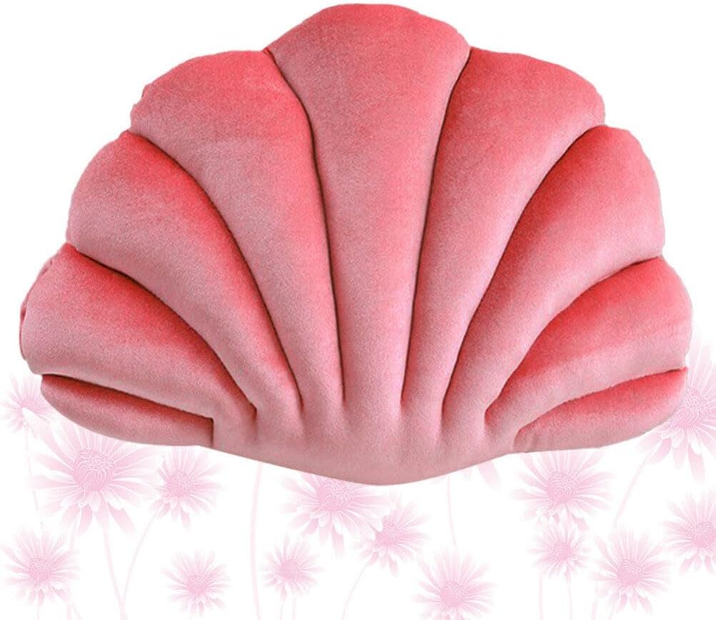 VANZACK 1pc Shell Shape Throw Pillow Adorable Plush Cushion for Home Office or Car Use Creative Marine Animal Design Back Support and Decorative Accessory