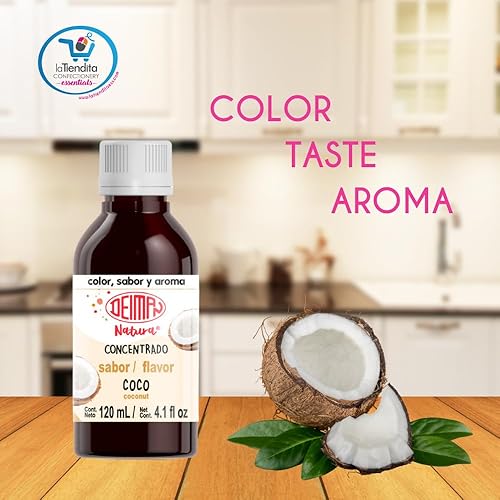 Miniatura 3 de Deiman Natura Concentrado de coco aromatizante artificial para alimentos (4 fl oz)