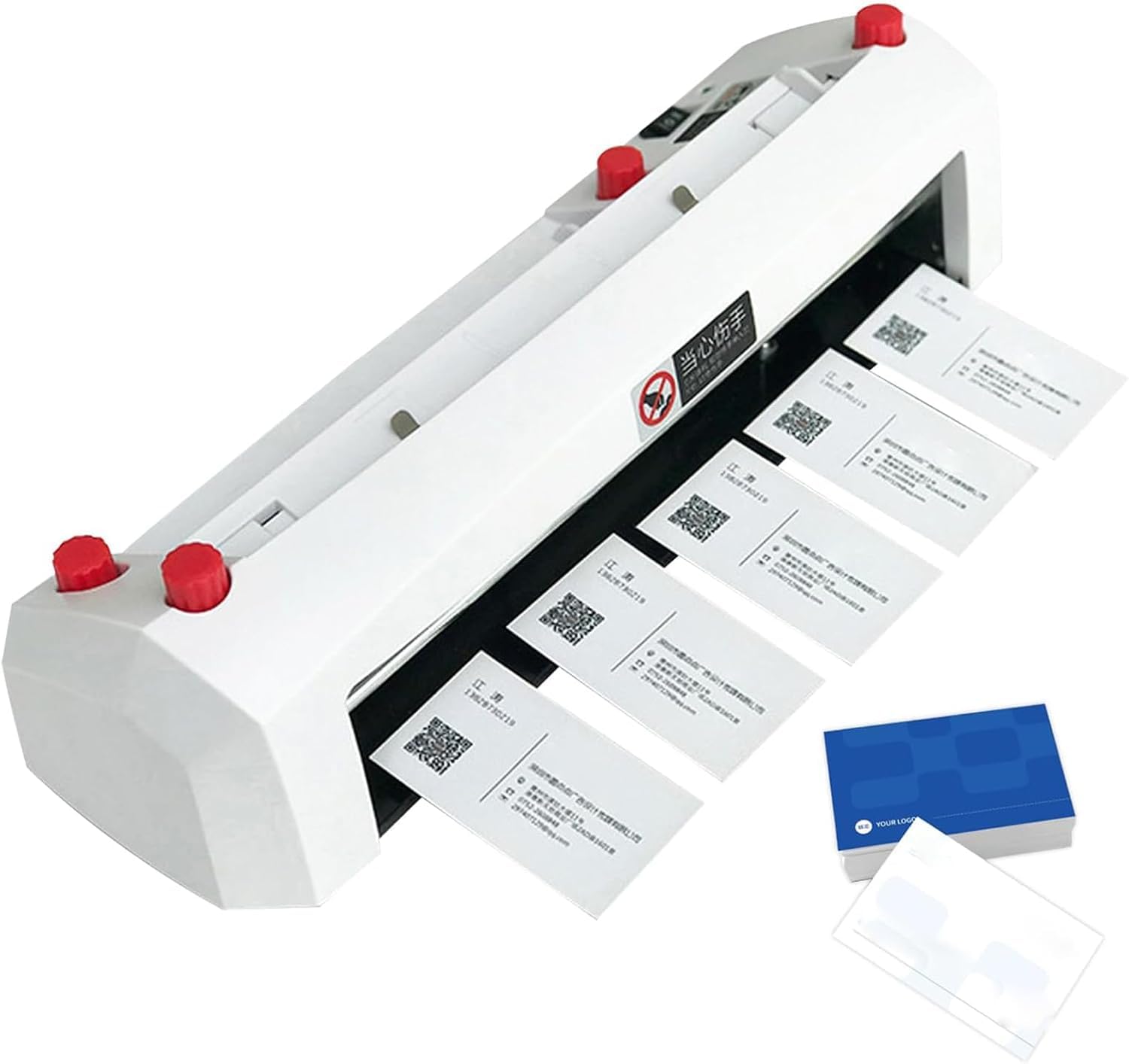 Generic Taglierina elettrica per biglietti da visita, taglierino automatico per biglietti da visita A4 a 9 lame, resistente, interamente in metallo, per cartoncini da 120-300 g/m², taglia biglietti da