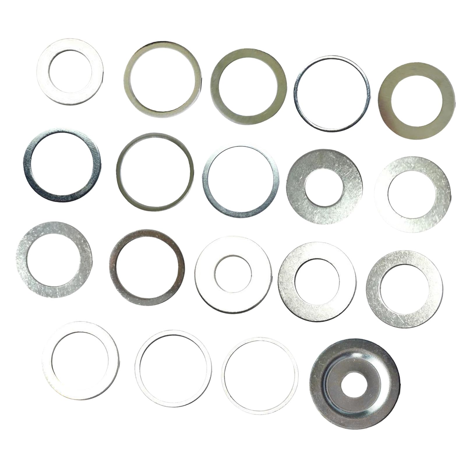 19Pcs Sawer Bushing Reducer Rings Stainless Steel Arbors Adapters for Sawer Various Bore Size Bushing Set Adapter
