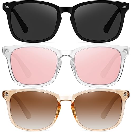 Ougenni Sunglasses for Women Men Vintage Polarized Women Sunglasses Round Classic Retro UV Protection Lens