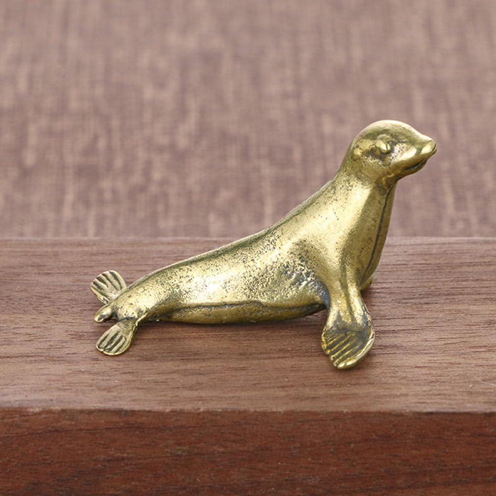 Cabilock Little Seal Mini Ornament 1.61In Desktop Decorative Seal Craft Collectible Retro Style Creative Home Office Decor