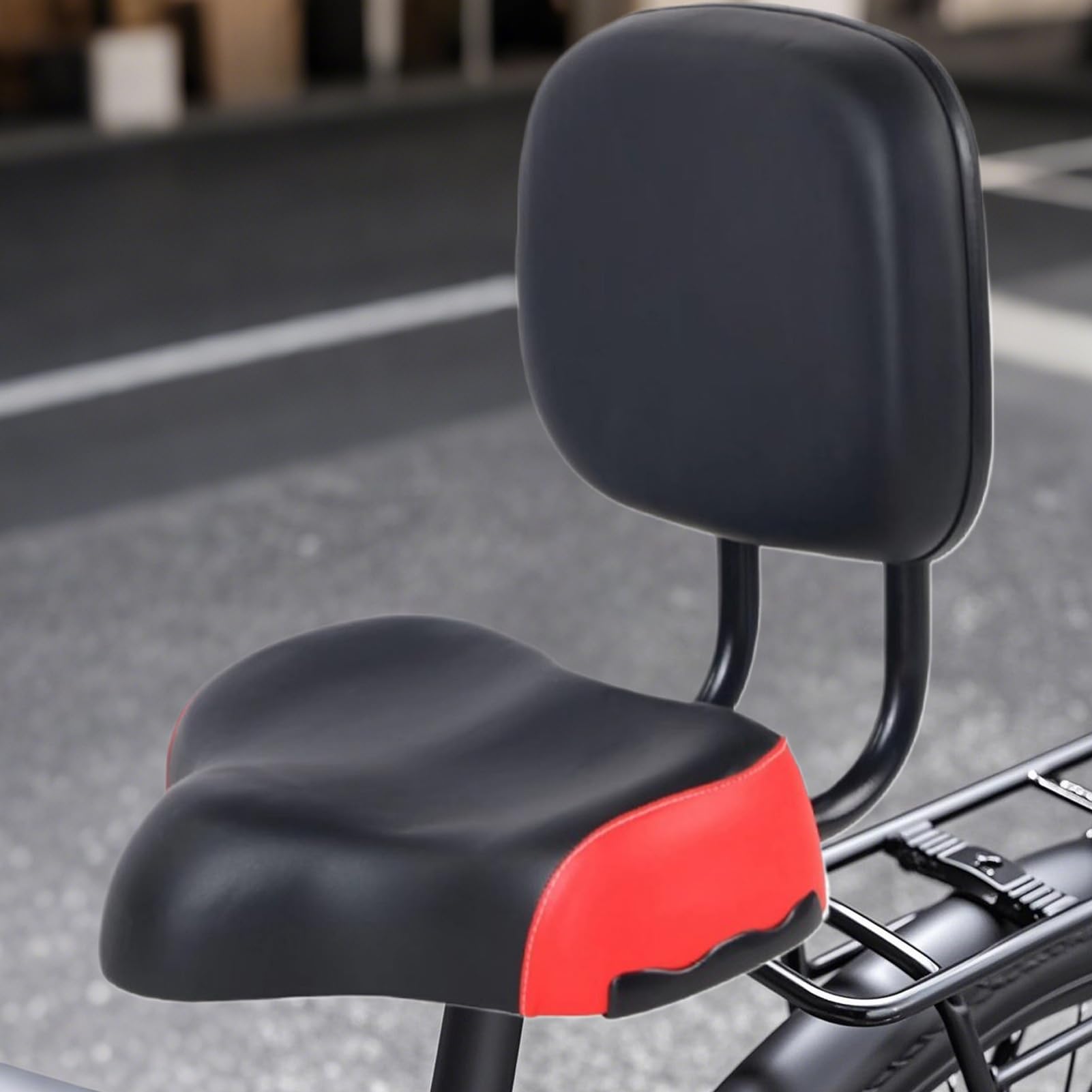 Siège de vélo avec dossier, siège arrière de vélo, siège de vélo confortable, design ergonomique en polyuréthane, coussin souple, amortissant les chocs, pièces de rechange, accessoires de cyclisme