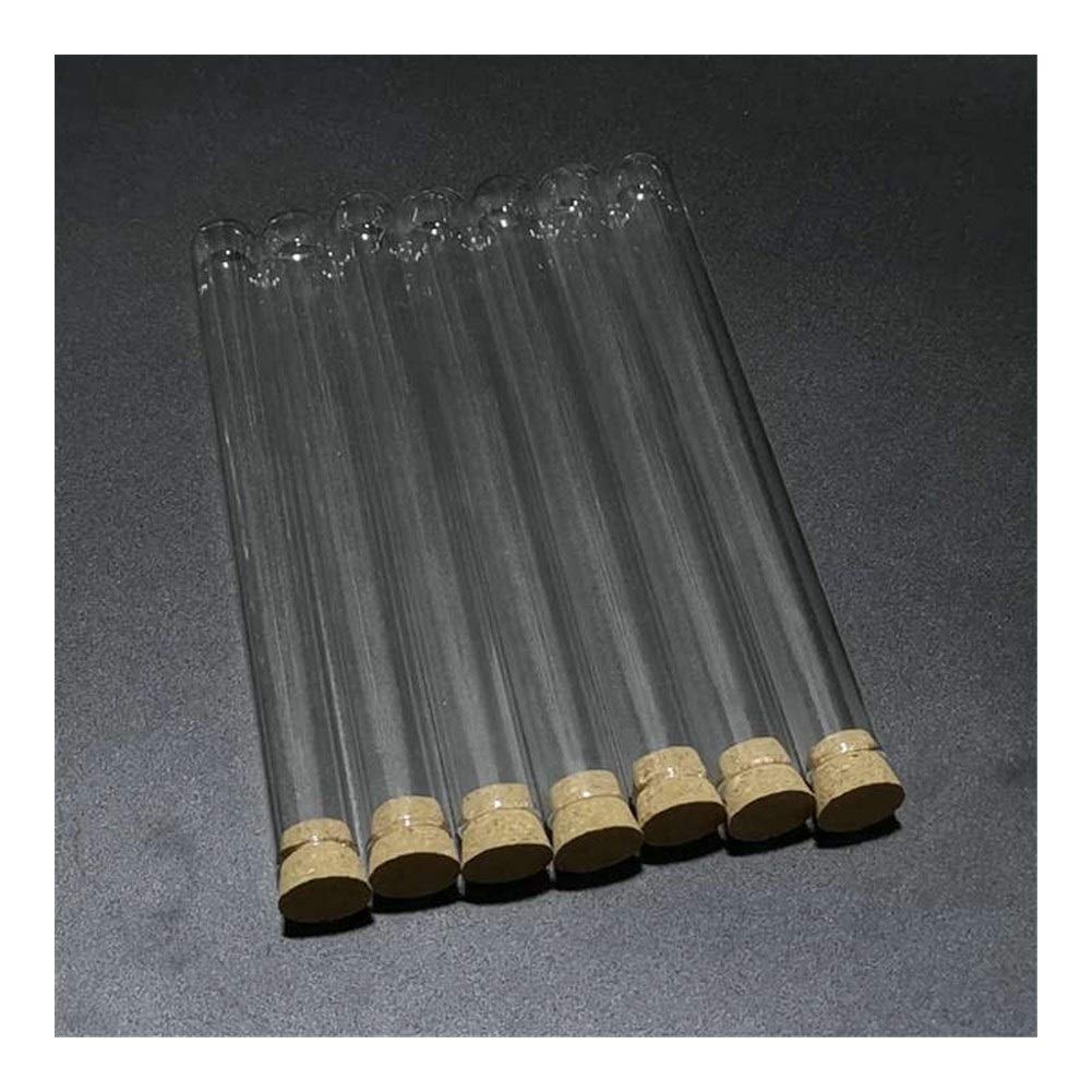 Xianglaa- Tubos de ensayo para Regalo, 100pcs / Lot del Tubo de Cristal Claro de Prueba, 15x150mm, Fondo Redondo, con tapón de Corcho for la Prueba, Amplia Gama de Aplicaciones