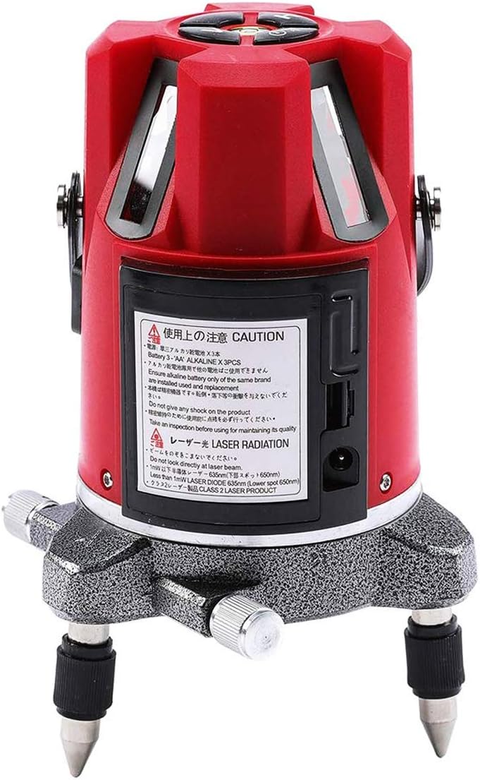 Navegando 5 Line 6 Point 360° Rotary Multipurpose Self-Leveling Output 4 Vertical 1 Horizontal Red Laser Lines Automatically Laser Marking Device Plastic Box Set