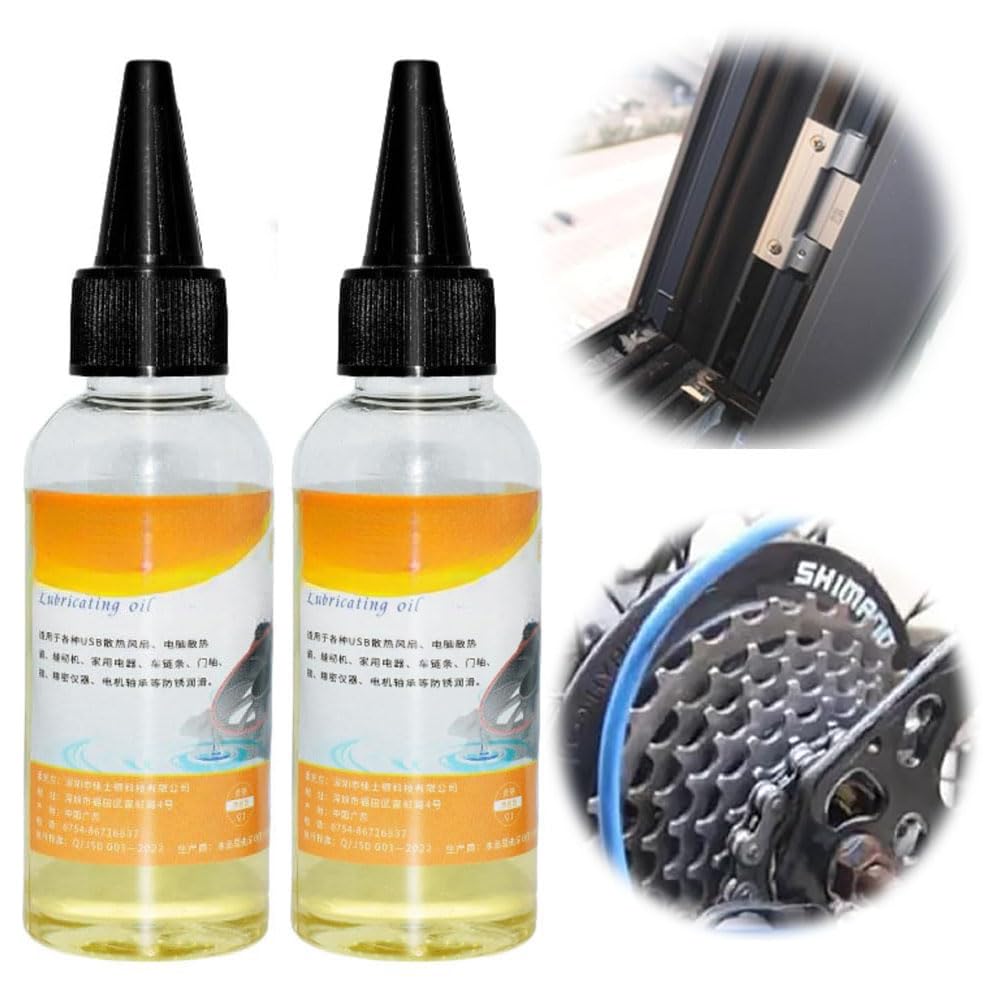 2 Pcs Multi-Purpose Lock Cylinder Lubricant, 100ml Dry Lube, Door Hinge Oil, Treadmill Oil, Graphite and Silicone Lubricant for Locks, Hinges, and Bearings