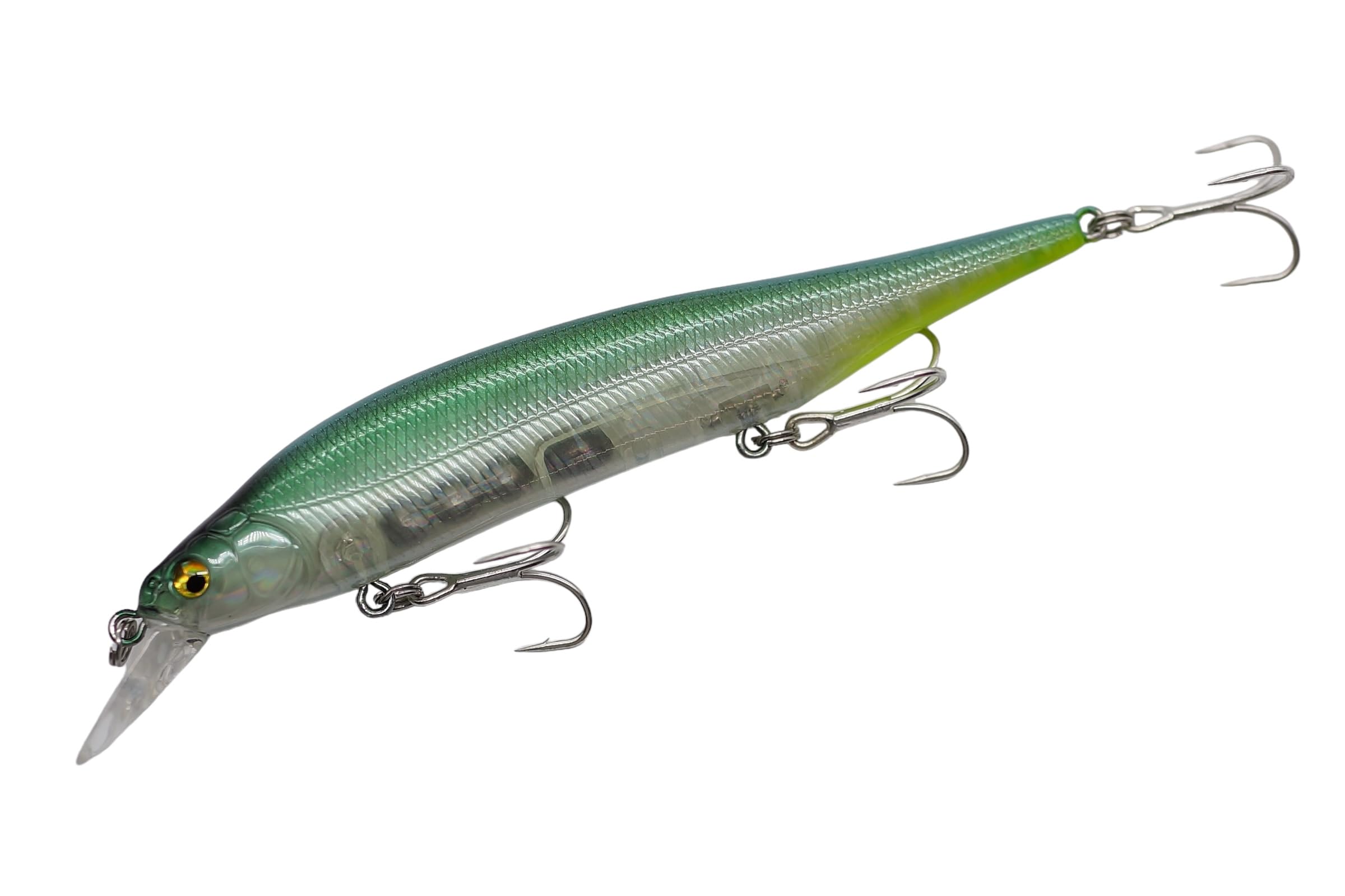 momolures X-MINNOW 80 Magnum 115mm 18.5g Sinking Jerkbait for Seabass Bass Pike Zander fishing lure (GHOST LANCON)