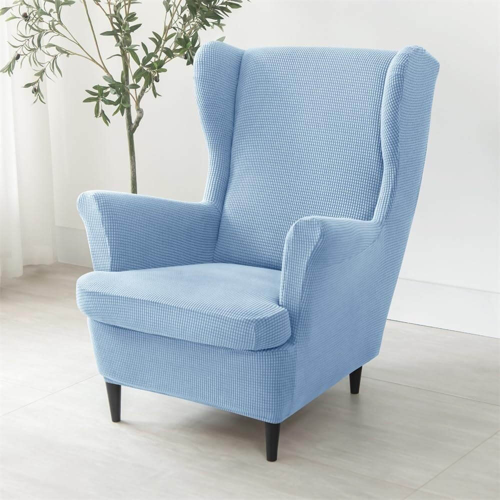Jacquard Stretch Wingback Chair Covers 2 Piece Wing Chair Armchairs Covers