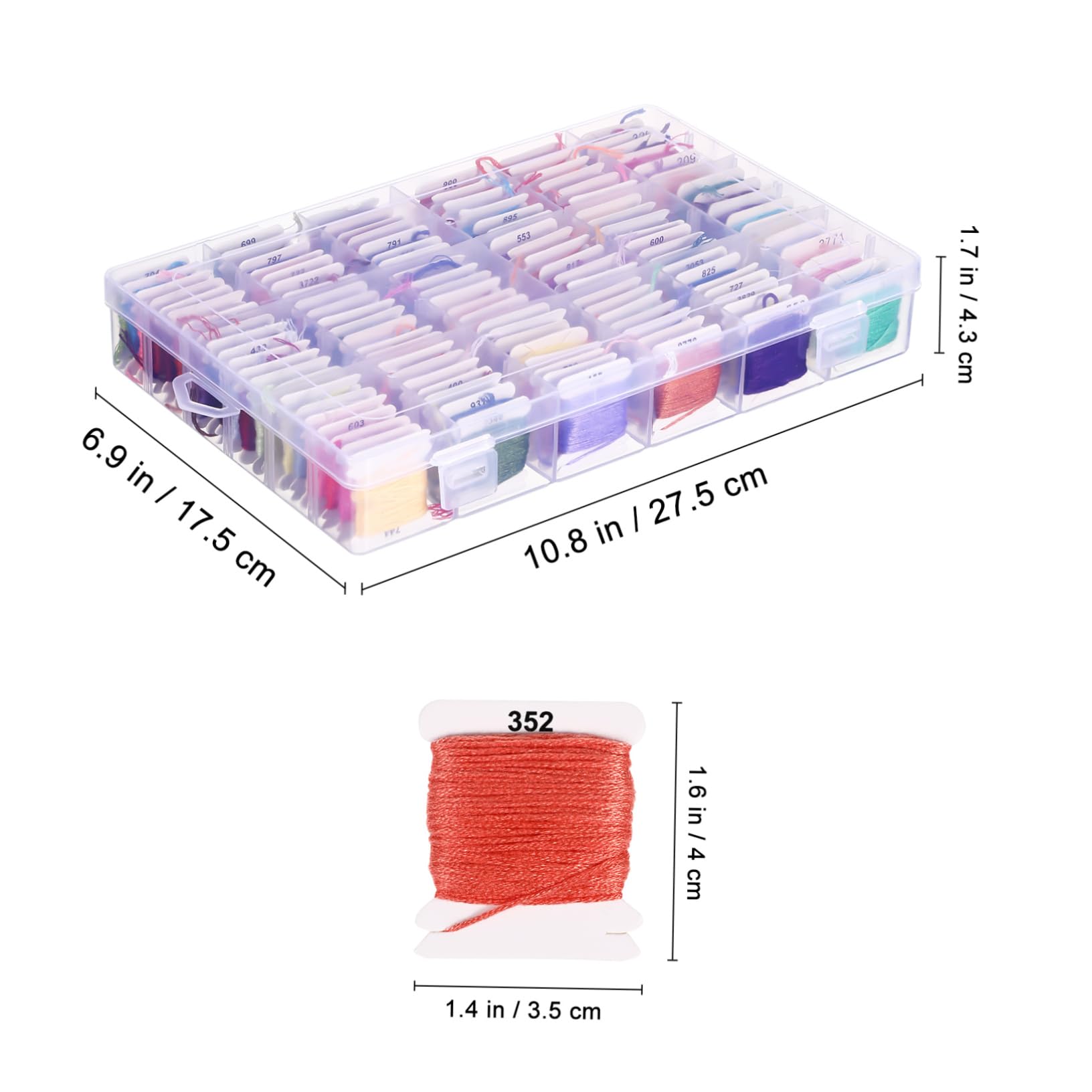 Hilos de Punto de Cruz de Algodón, 120 Madejas para Manualidades | Polycotton, Presentación en Caja, Uso Versátil para Pulseras Amistad y Labores Creativas