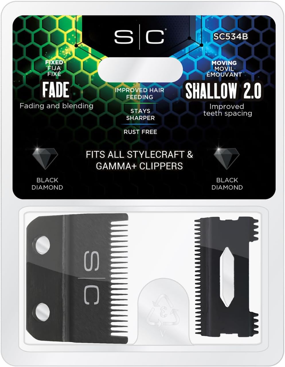 Stylecraft Fade and Shallow Blades in retail packaging