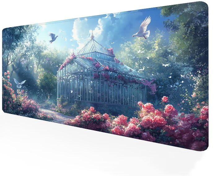 Tapis de souris XXL 1000x500mm paysage fleur pour grand bureau PC