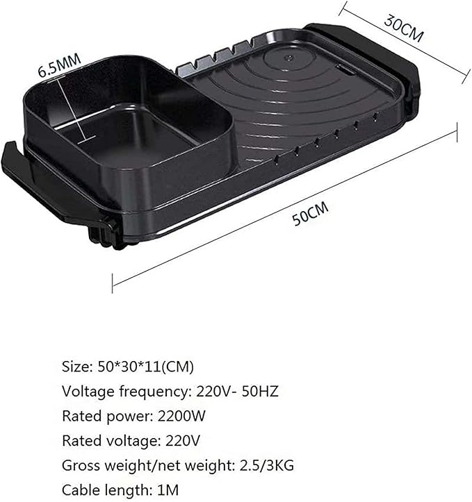 Parrilla y Olla Eléctrica Doble ENWIND 2200W, 2 Parrillas, Antiadherente miniatura 4