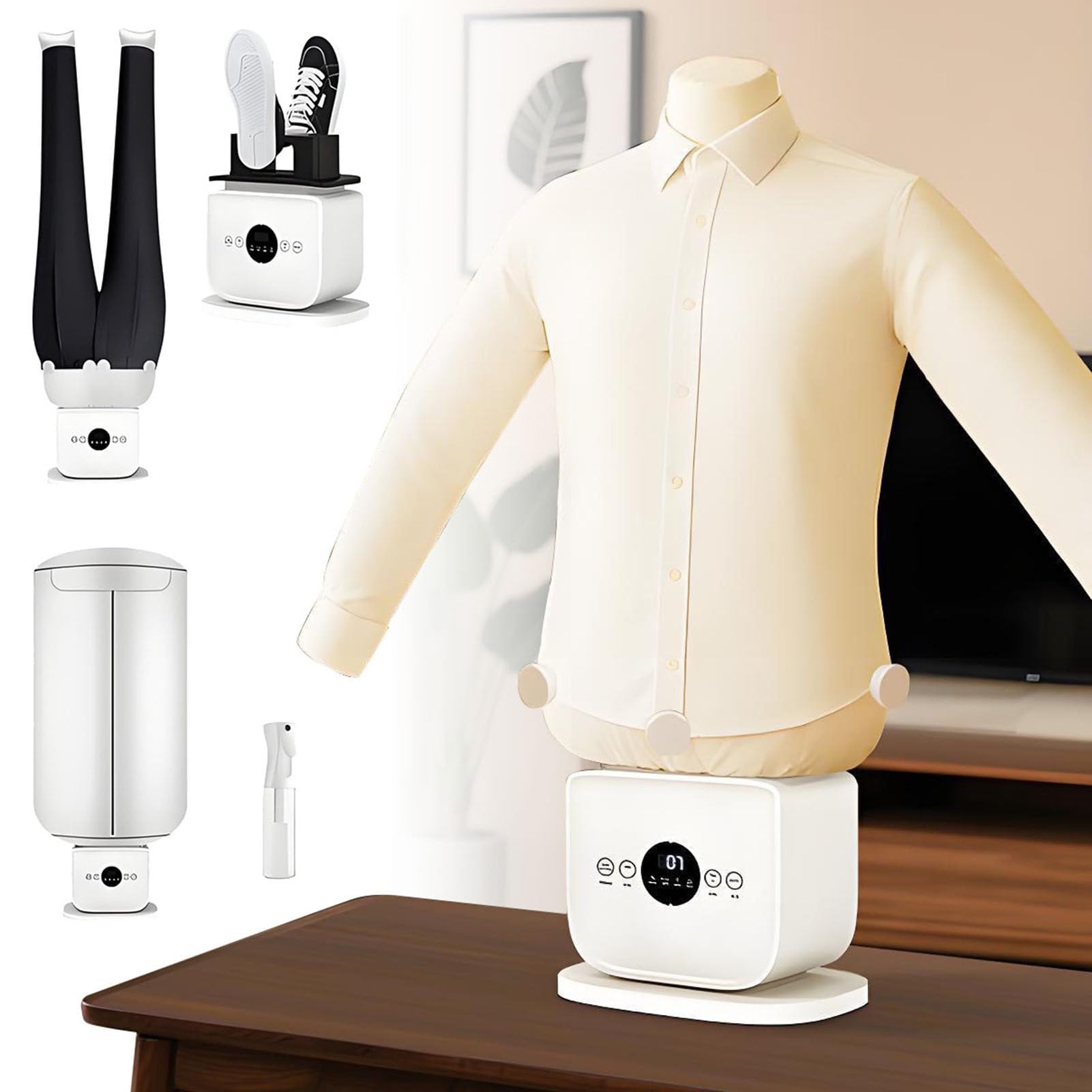 Stira Asciuga Automatico Camicie Camicette Polo Stirasciugatore Stiratrice Verticale Ferro da Stiro Professionale,Eliminazione Rughe e Cura Aromatica,Asciugatura Temporizzata e Stiratura