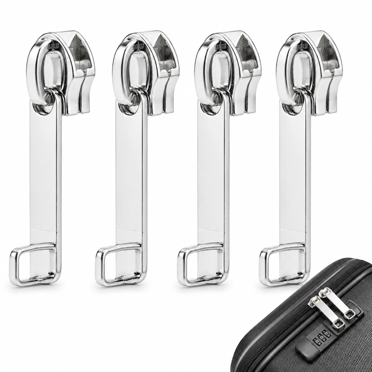 aluminum locking zipper pull with padlock hole