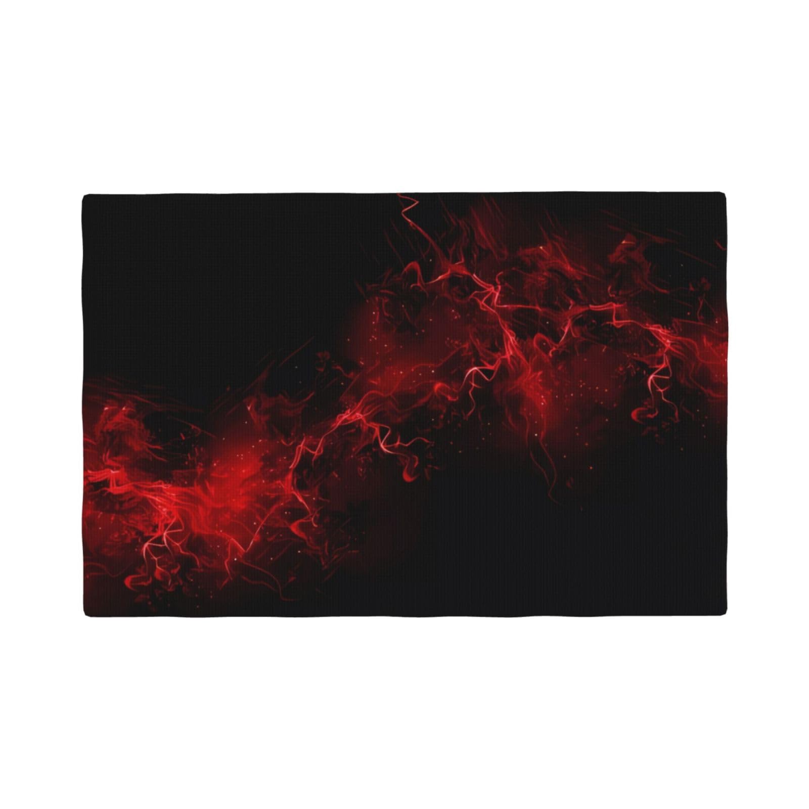 Set de table lin noir et rouge thermorésistant d'une finition haut de gamme 30x45