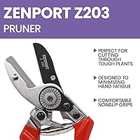 Vista 7 de Zenport Z203 Podadora resistente, acción de yunque, asas rojas, acero, 8.5 pulgadas