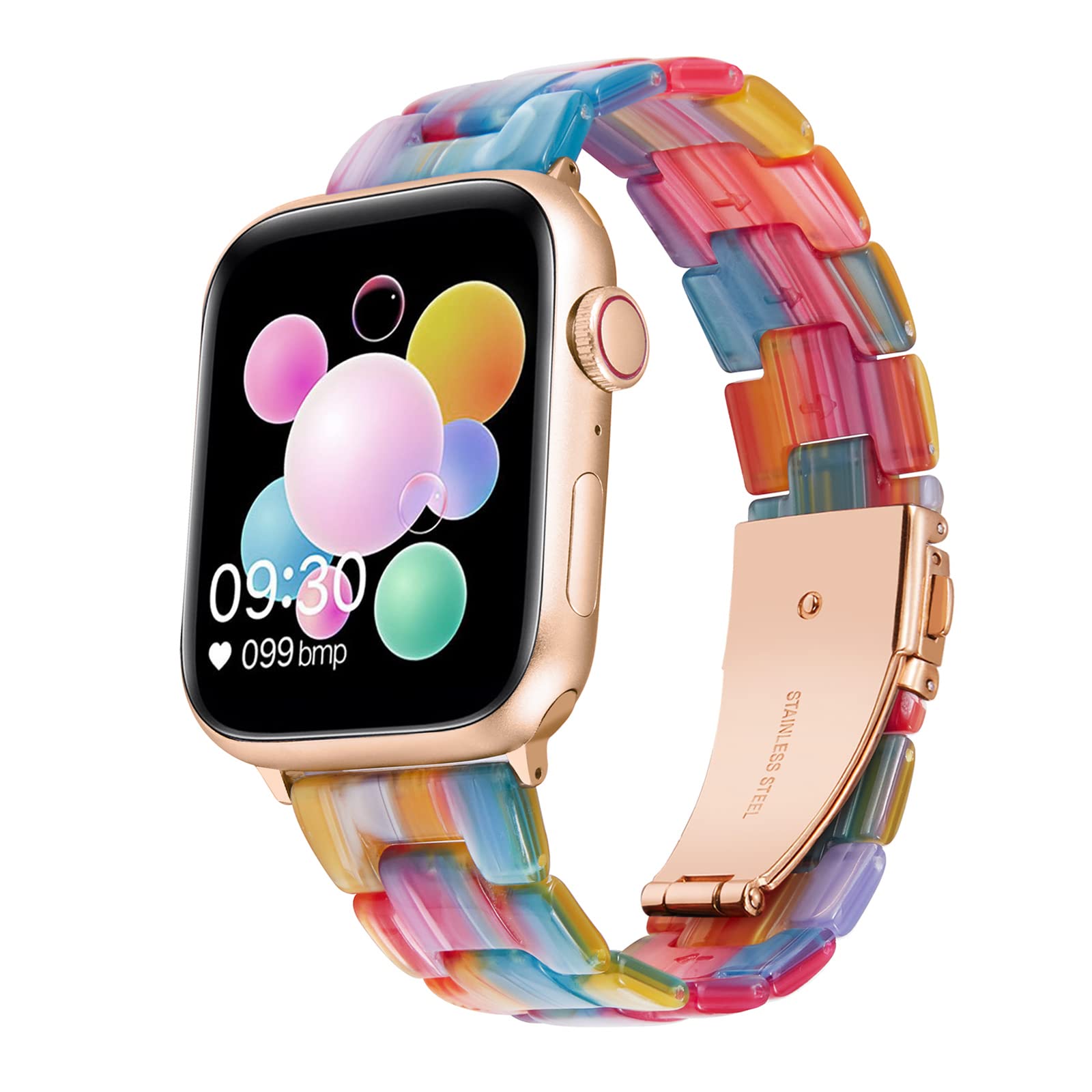 BINLUN Compatible with Apple Watch Bands 38mm 40mm 41mm 42mm 44mm 45mm 46mm 49mm for Women Men Lightweight Resin Watch Straps Compatible with iWatch