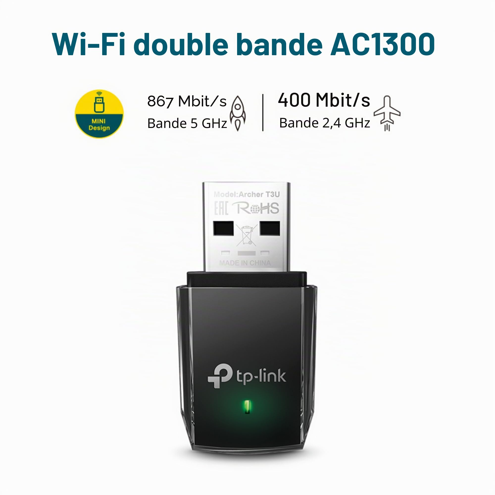 TP-Link Archer T2U AC600 Adaptateur USB WiFi Dongle