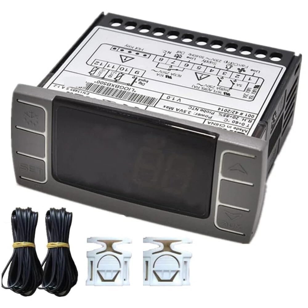 Cyfrowy regulator temperatury XR-06CX-5N0-C1 wyposażony jest w dwie sondy czujnikowe NT-C, trzy przekaźniki i wentylator odmrażający sprężarki. Działa przy 230 V / 50–60 Hz i nadaje się do urządzeń