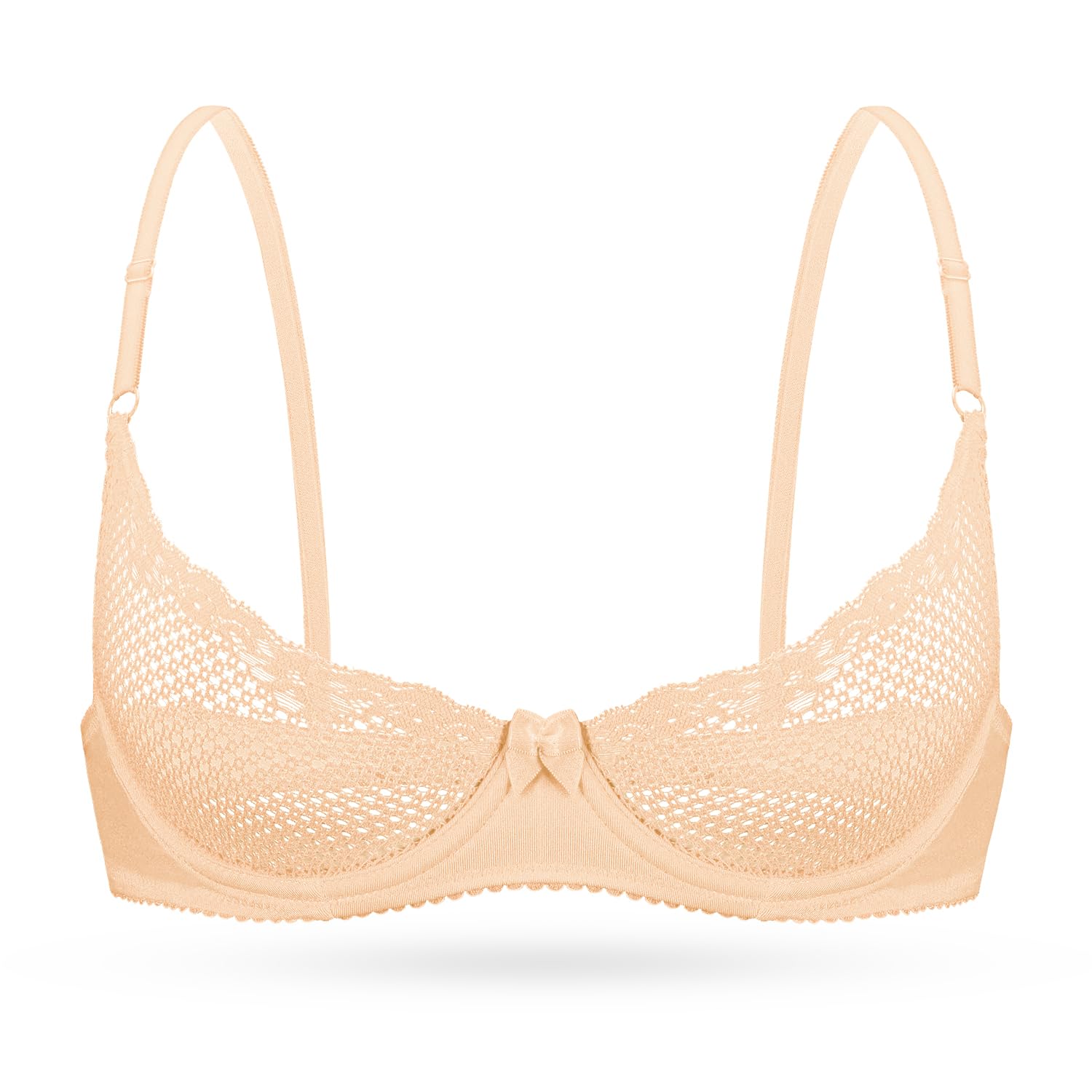 Wingslove Women's See Through Lace Balconette Bra