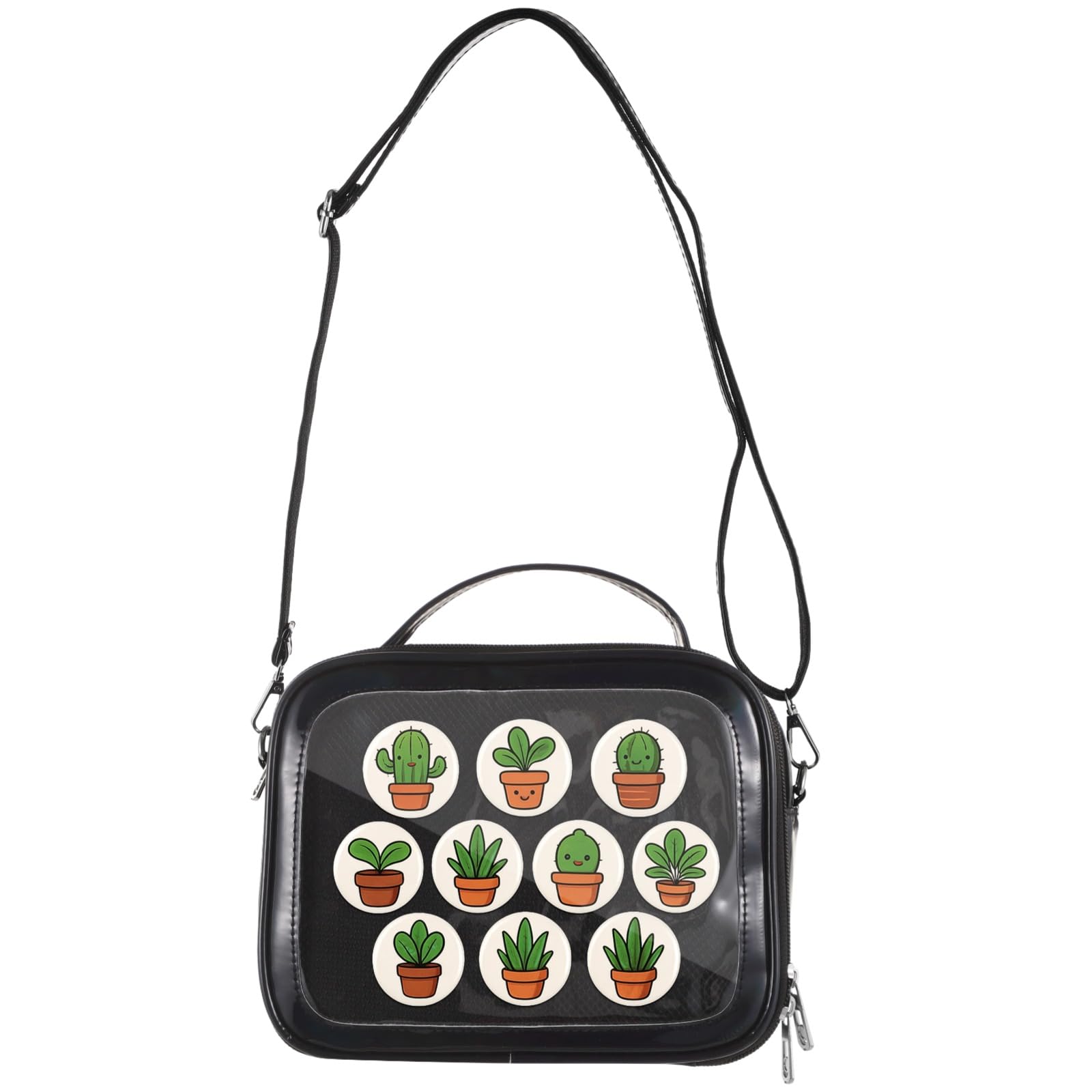 Packool ITA Bag with Clear Insert Pin Display, Anime Cosplay Shoulder Bag, Women Crossbody Purse Waterproof Multi-Pocket Pin Display Handbag, Kawaii ITA Cross Bag