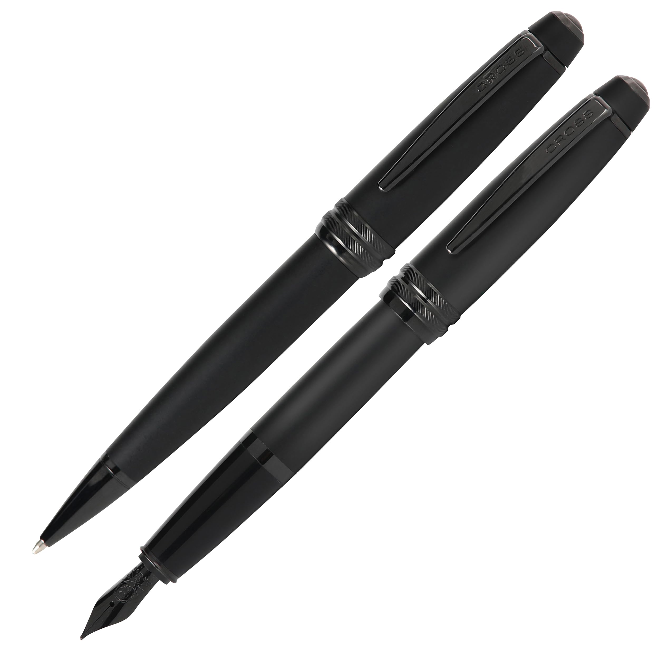 Cross Bailey Coffret cadeau stylo à bille et stylo-plume, calibre de trait ou de plume M, couleur d'écriture : noir mat