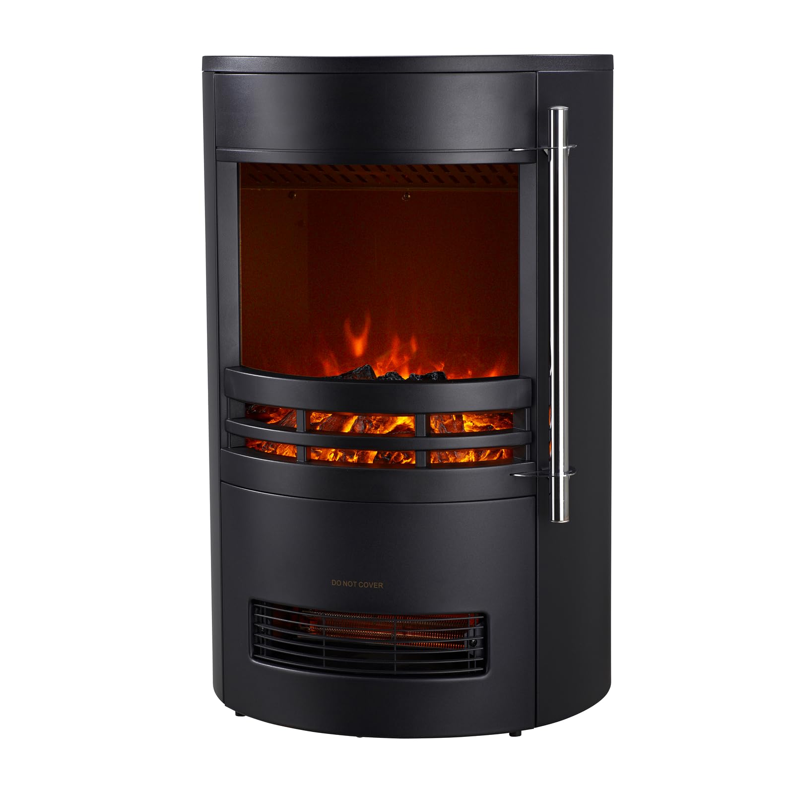 Glow Fire Kominek elektryczny Focus z realistycznym ogniem LED 3D – stojący kominek elektryczny z ogrzewaniem i ogniem kominkowym, efekt trzaskania, sterowanie aplikacją i timer, maks. 2000 W, 46 x 73