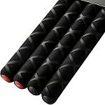 5A Drumsticks Nylon 2 Pairs with ANTI-SLIP Handles for Drum Light Durable Plastic Exercise Drum Sticks Musical Instrument Percussion Accessories (Black and Red)