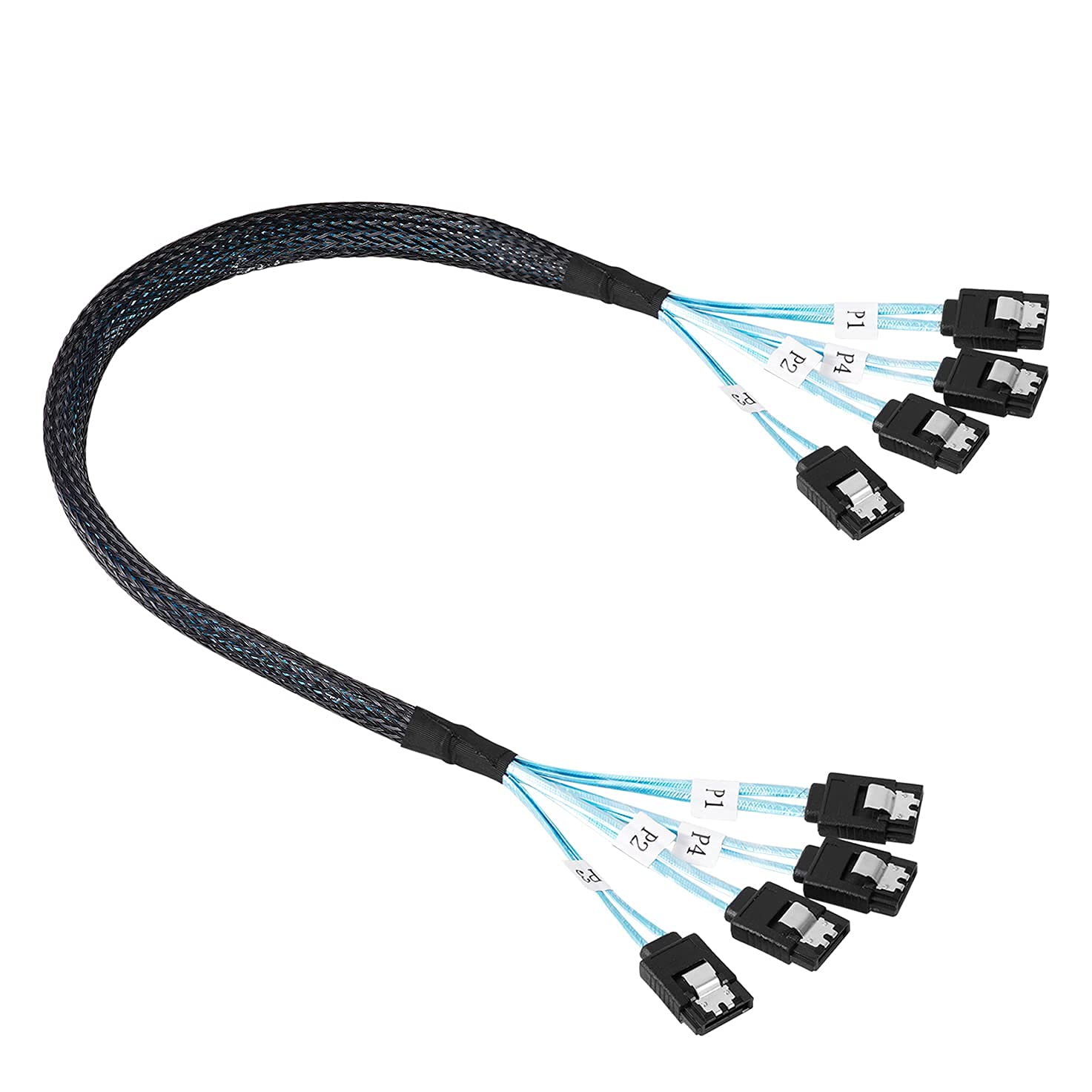 Twozoh Cable de 4 SATA de 7 pines hembra a 4 SATA de 7 pines hembra, 6 Gbps, 4 unidades/Set Sata3 III SAS para disco duro duro y More SATA Devices 0,5M