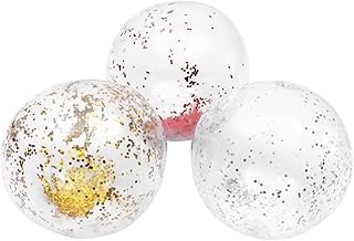 INOOMP 3 peças infláveis bolas de praia transparentes brinquedos de porta inflável bola de praia brinquedo de água verão bolas de praia infláveis bolas de piscina jumbo bola de praia de lantejoulas bola de praia brinquedo de água flash PVC