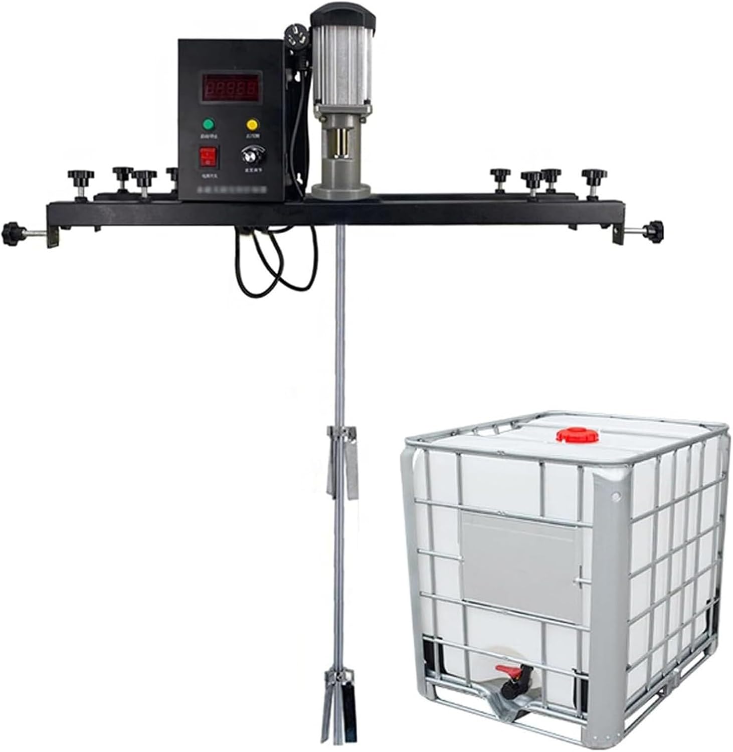 Electric Pneumatic Paint Mixer Agitator, Heavy-Duty Stirring Machine with Folding Propeller for Quick Ink Dissolving, Efficient Tank Mixing