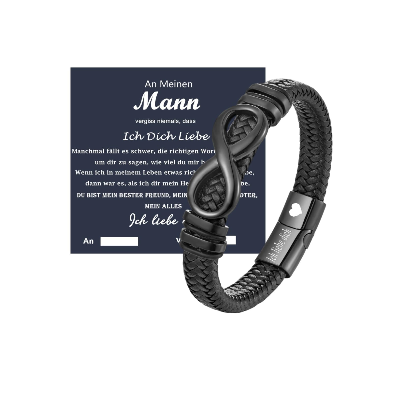 Gkmamrg Männer Geschenke Ehemann Freund - Jahrestag ich liebe dich Lederarmbänder Männergeschenke (Liebe)