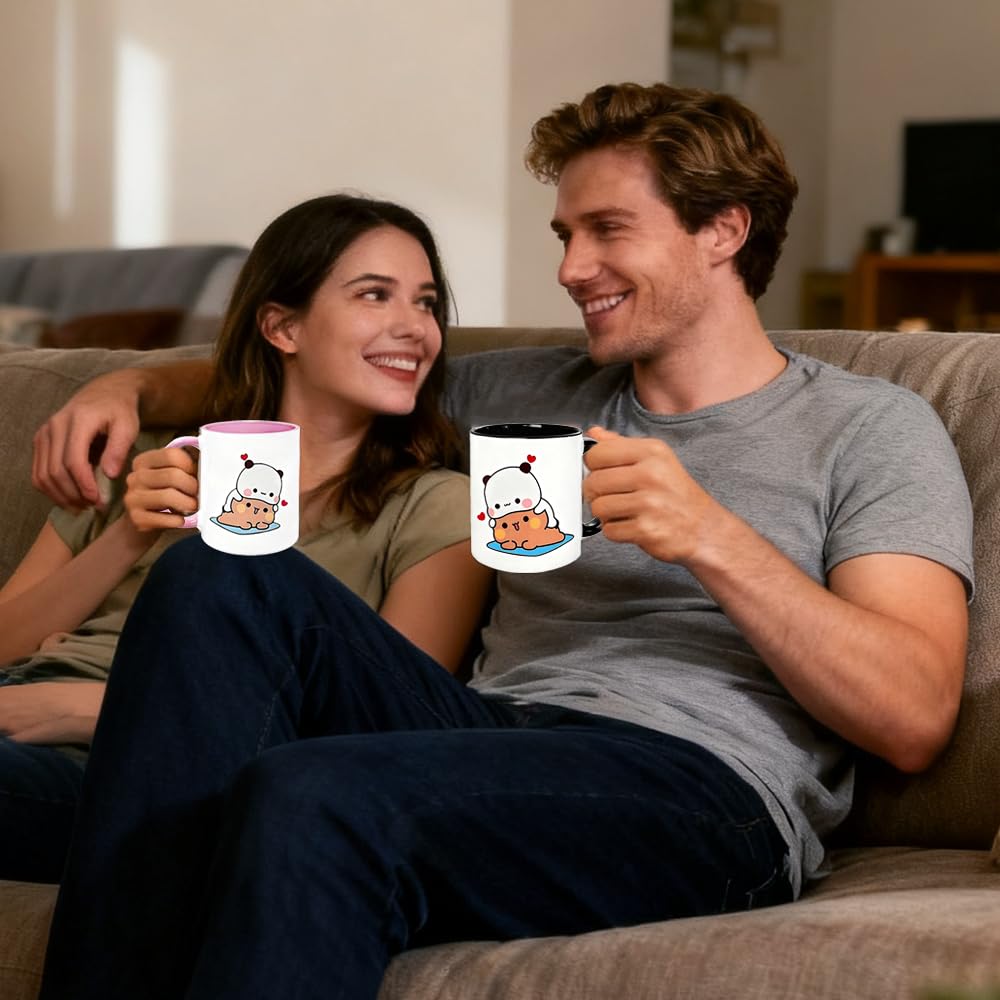 Bubu Dudu Tazza, 2 Pezzi Carino Tazza Simpatica, 330 ML Tazza in Ceramica, Tazze Colazione, per Tè e Caffè, Regalo Commovente per Persone Care, Familiari, Amici e Colleghi
