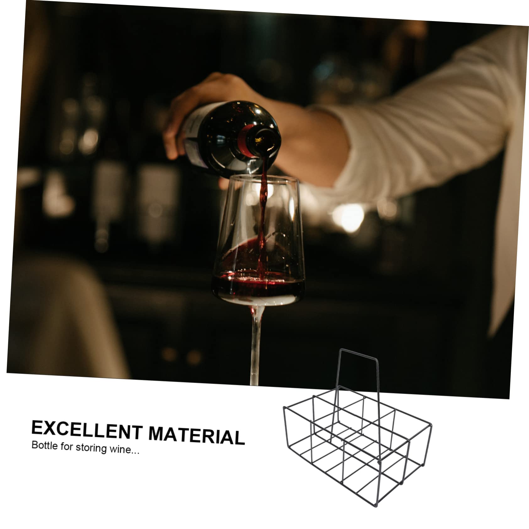 Mikinona Portable Iron Beer Bottle Holder Comfortable Handle Multi-Functional Storage Rack for Beer and Milk Bottles for Kitchen and Bar Use