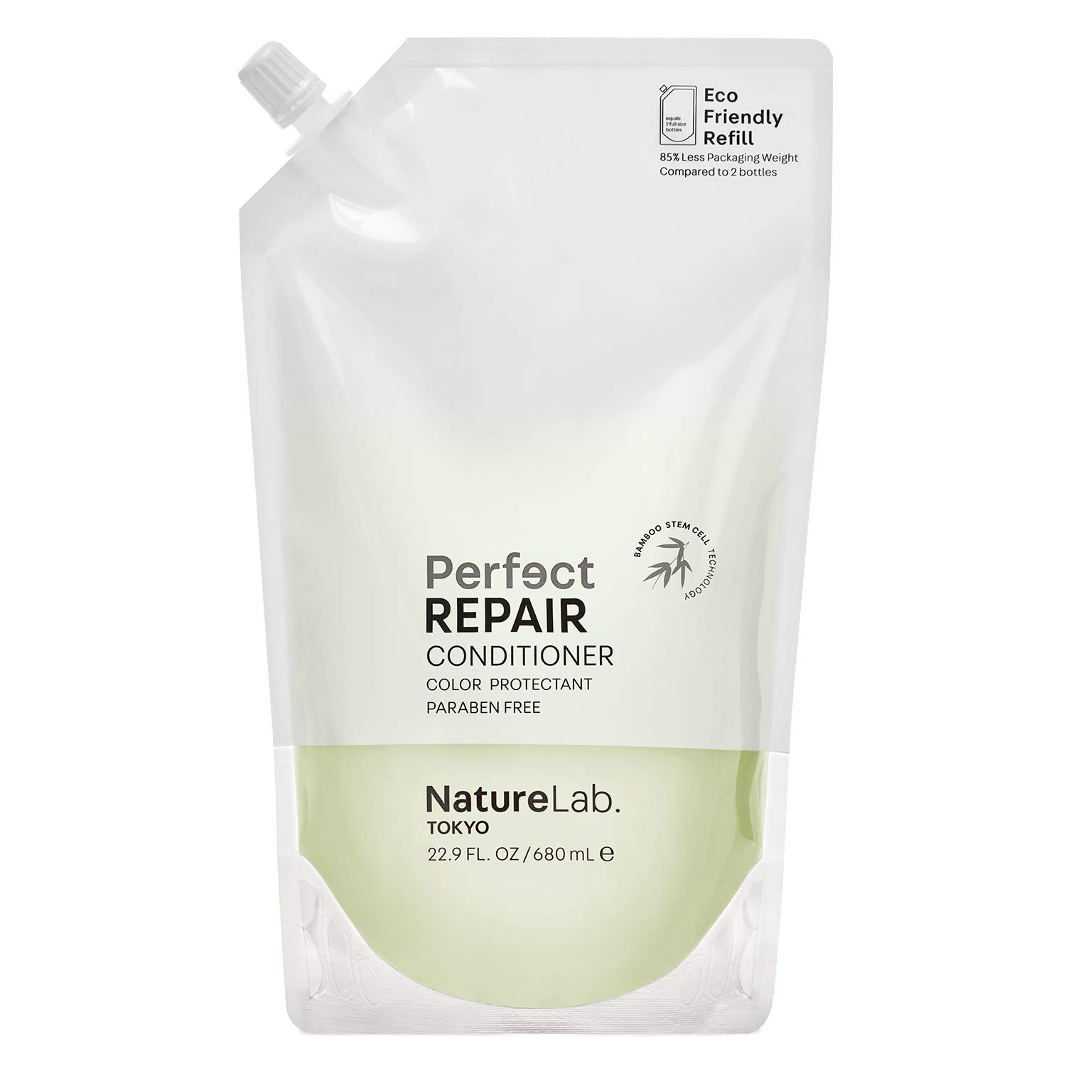 NatureLab.TOKYO Perfect Repair Conditioner - Lightweight Conditioner for Damaged, Color-Treated Hair - Penetrates Roots and Revitalizes & Restores Strands - Japanese Hair Care - Refill Pouch, 22.9oz