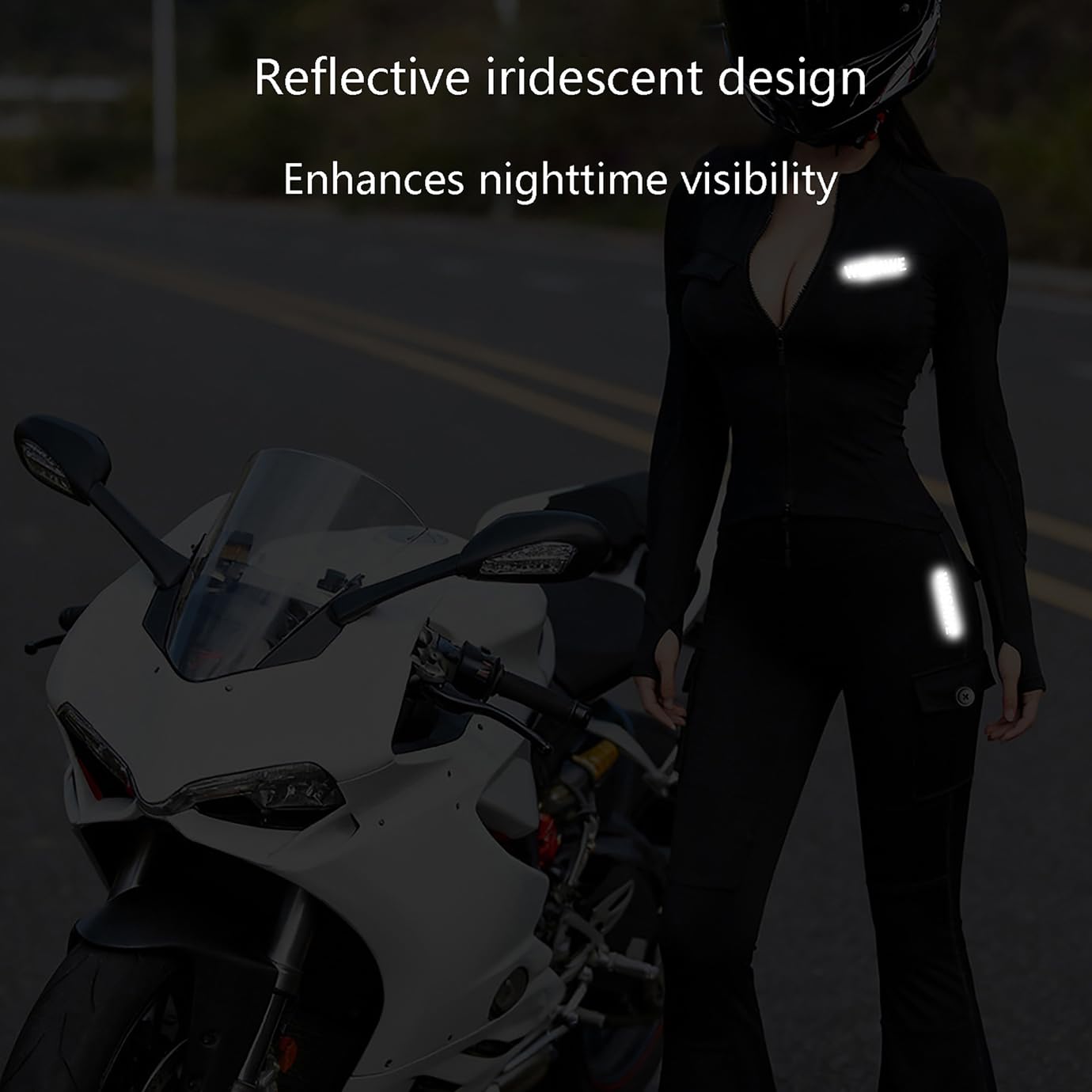 Giacca Protettiva da Moto per Donna con Protezioni Rimovibili; Maglia Tecnica Traspirante, a Rapida Asciugatura e vestibilità Aderente, Ideale per Guida su Strada e Lunghi Viaggi,White-L