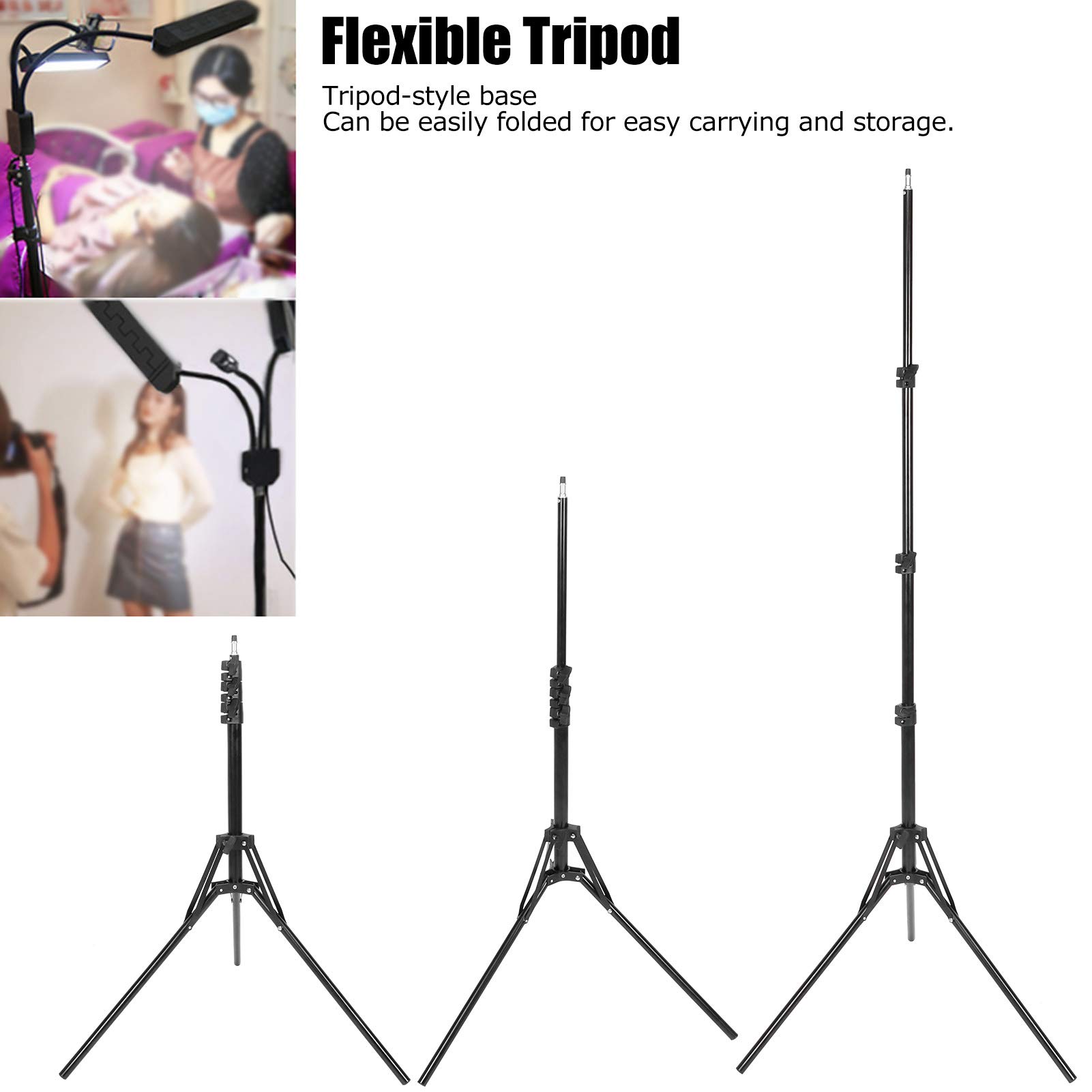 XHTLLO Adjustable Annulus Light Holder Bracket, Non Slip Floor Support for Live Broadcast and Photography