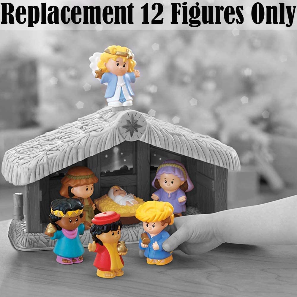 Fisher Price Little People Christmas Story J2404 ~ Camel, osioł, owca, mag, mary, Józef, anioł, mały Jezus i łydka