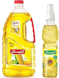 بخاخ زيت ذرة كريستال 2.2 لتر وزيت دوار الشمس 200 ملليلتر