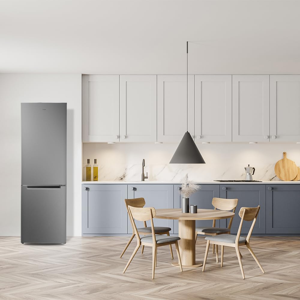 Svan Frigorífico Combi 2 Puertas Inox SC185603ENFX. Capacidad 293 Litros, No Frost, Multi AirFlow, Puerta Reversible, Bajo Nivel Sonoro, Eficiencia Energética Clase E