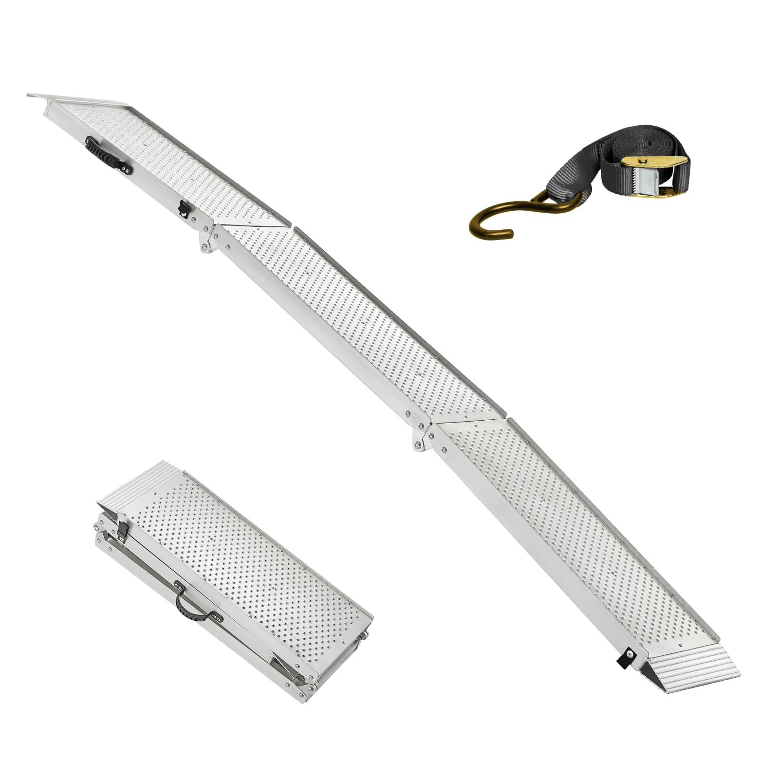 FACHNUO 6.5FT Aluminum Folding Motorcycle Ramp - 650 lbs Heavy Duty Loading Ramps with Anti-Slip Surface, Portable Trailer Ramp for ATV/UTV/Dirt Bike/Pickup Trucks/Lawn Mower/Trolleys (78.3"x12")