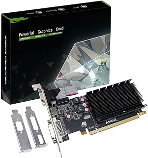 Radeon HD 5450 Low Profile Graphics Card, 2GB GDDR3 64-bit, HDMI DVI-I VGA, PCI Express x16, DirectX 11, Video Card for PC, Computer GPU, 2 Monitors Support