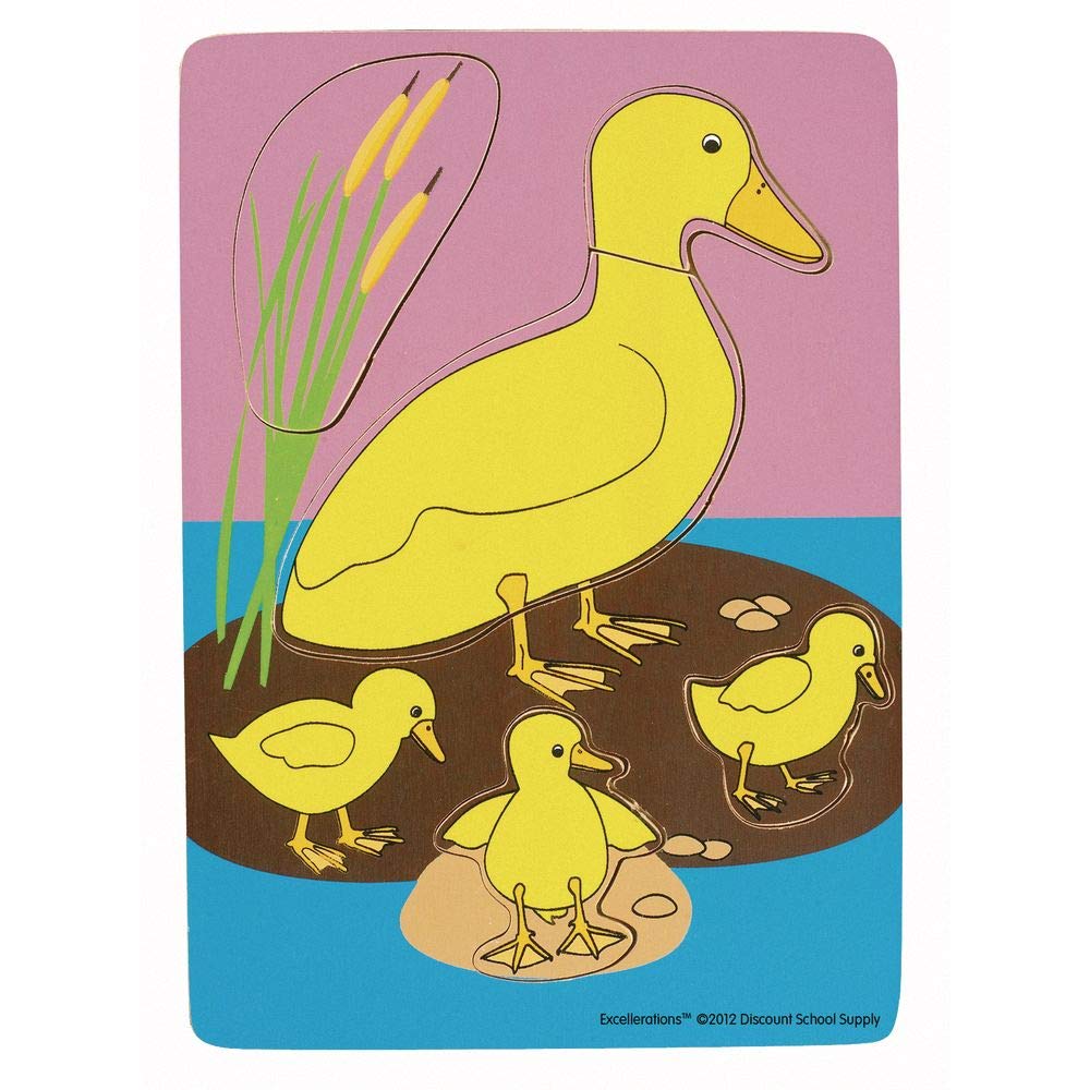 Excellerations Chunky Puzzle 8-1/8 inches L x 5-1/2 inches W with Chunky Wooden Pieces, 4-7-Piece Puzzles, Toddler, Preschool, Educational Toys and Gift, Set of 12 Puzzles, Preschool - Image 7