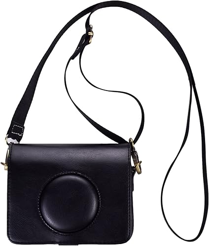 Miniatura 9 de Rieibi Mini EVO - Funda protectora de piel sintética retro para cámara instantánea Fujifilm Instax Mini EVO - Funda extraíble con correa ajustable