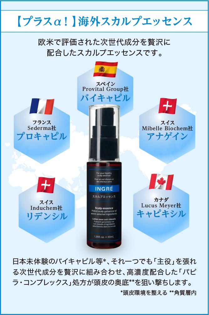 INGRE 5本セット 育毛剤 アングレ ワールドセレクション アングレ INGRE 発毛促進剤 男女用 医薬部外品