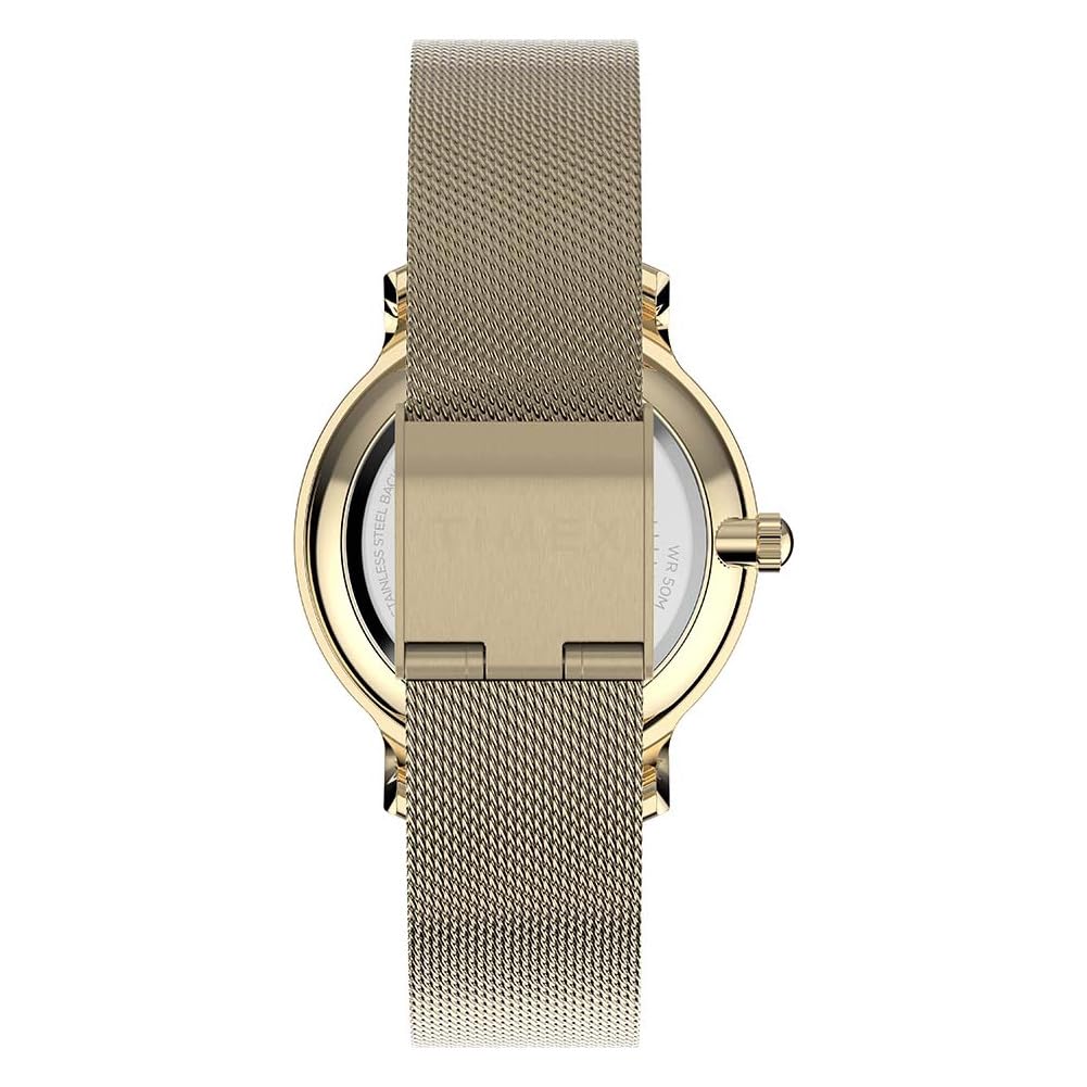 Timex Transcend TW2Y26400 - Reloj de cuarzo para mujer, malla de acero inoxidable en dorado con esfera dorada, 31 mm